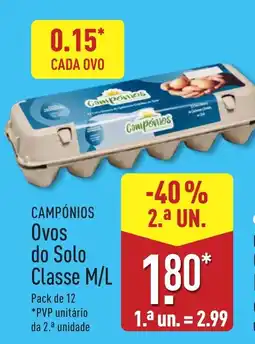 ALDI Campónios Ovos do Solo Classe M/L promoção