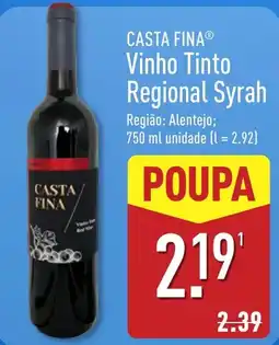 ALDI Casta Fina Vinho Tinto Regional Syrah promoção