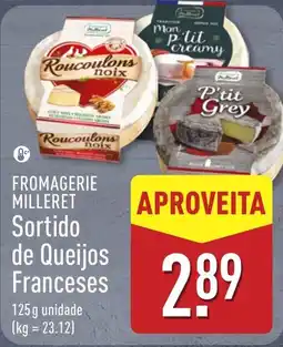 ALDI Fromagerie milleret sortido de queijos franceses promoção