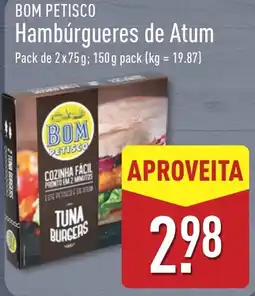 ALDI Bom petisco hambúrgueres de atum promoção