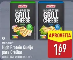 ALDI Milsani high protein queijo para grelhar promoção