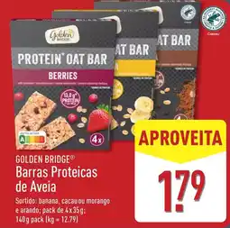 ALDI Golden Bridge Barras Proteicas de Aveia promoção