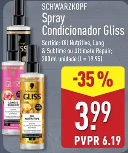 ALDI Schwarzkopf spray condicionador gliss promoção