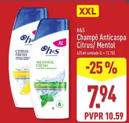 ALDI H&S Champô Anticaspa Citrus/Mentol promoção