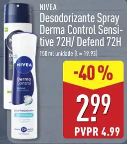 ALDI nivea desodorante spray derma control sensitive 72h/ defend 72h promoção