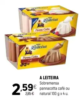Coviran A leiteira sobremensa pannacotta café ou natural promoção