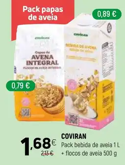Coviran Pack bebida de aveia 1 L + flocos de aveia 500 g promoção