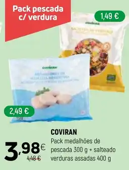 Coviran Coviran pack medalhões de pescada 300 g + salteado verduras assadas 400 g promoção