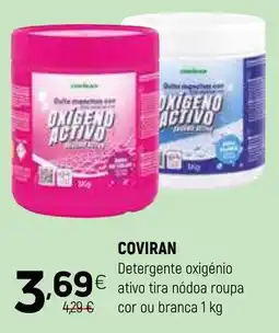 Coviran Detergente oxigénio ativo tira nódoa roupa cor ou branca 1 kg promoção