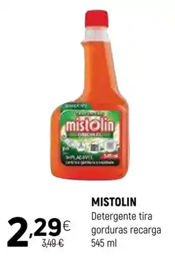 Coviran Mistolin Detergente tira gorduras recarga promoção