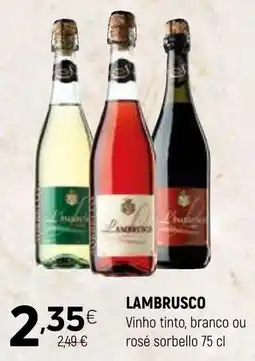 Coviran Lambrusco vinho tinto, branco ou rosé sorbello promoção
