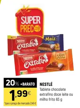 Coviran Nestlé tablete chocolate extrafino doce leite ou milho frito promoção