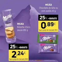 Coviran Milka chocolate de leite ou com avelas promoção