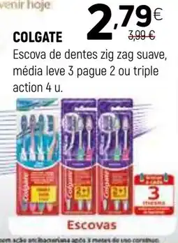 Coviran Colgate escova de dentes zig zag suave promoção