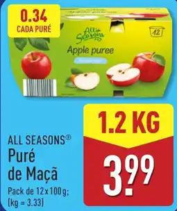 ALDI All Seasons Puré de Maçã promoção