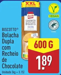 ALDI Biscotto bolacha dupla com recheio de chocolate promoção
