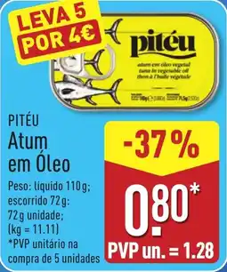 ALDI Pitéu Atum em Óleo promoção