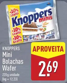 ALDI Knoppers Mini Bolachas Wafer promoção