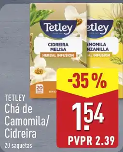 ALDI Tetley Chá de Camomila/Cidreira promoção