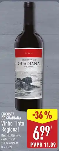 ALDI Encosta do Guadiana Vinho Tinto Regional promoção