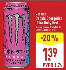 ALDI monster bebida energética ultra ruby red promoção