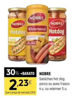 Coviran Nobre salsichas hot dog porco ou aves frasco promoção