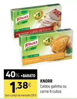 Coviran Knorr caldos galinha ou carne 8 cubos promoção