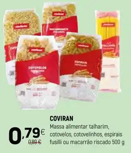 Coviran Coviran Massa alimentar talharim, cotovelos, cotovelinhos, espirais fusilli ou macarrão riscado promoção