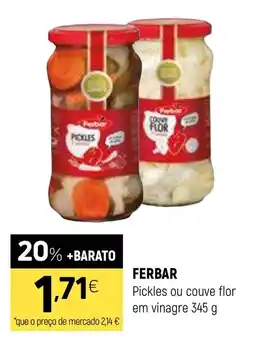 Coviran ferbar pickles ou couve flor em vinagre promoção