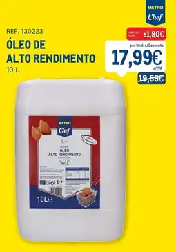 Makro Óleo de alto rendimento metro chef promoção