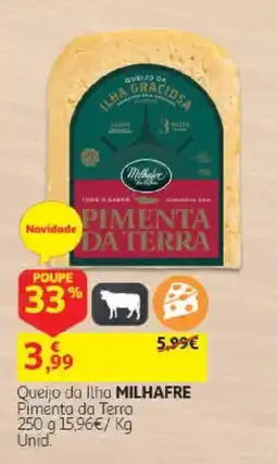 Auchan Queijo da Ilha Milhafre Pimenta da Terra promoção