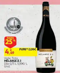 Auchan Vinhho Tinto Mélange à 3 promoção