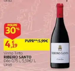 Auchan Vinho Tinto Ribeiro Santo promoção