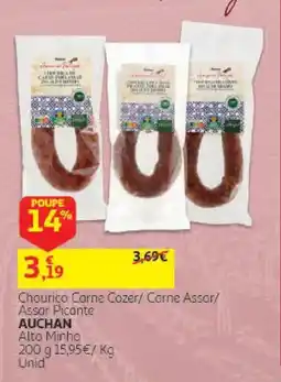 Auchan Chourico Carne Cozer/ Carne Assar/ Assar Picante Auchan promoção