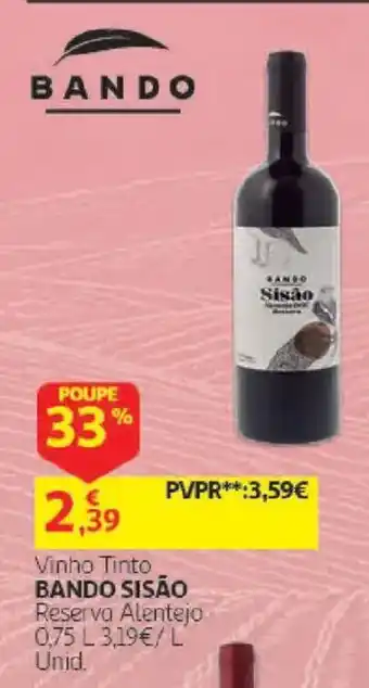Vinho tinto bando sisão