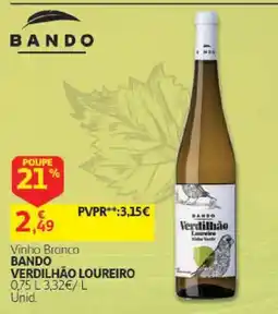 Auchan Vinho Branco Bando Verdelhão Loureiro promoção