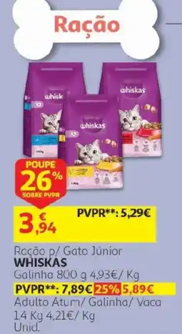 Auchan Ração p/ Gato Júnior WHISKAS promoção