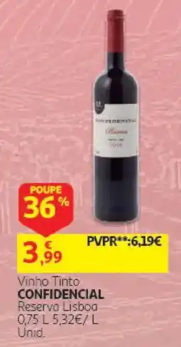 Auchan Vinho Tinto Confidencial promoção