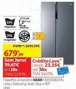 Auchan Frigorífico Americano Haier HSR3918ENPG promoção