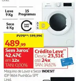 Auchan Máquina de lavar e secar indesit promoção