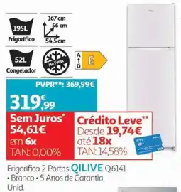 Auchan Frigorífico 2 Portas Qilive Q.6141 promoção