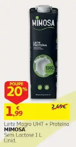 Auchan Leite Magro UHT + Proteína Mimosa promoção