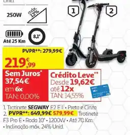 Auchan Trotinete segway e2 e ii • preta e cinza promoção