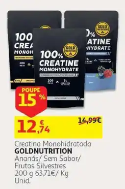 Auchan Creatina Monohidratada Goldnutrition promoção