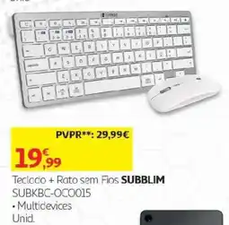 Auchan Teclado + Rato sem Fios Subblim promoção