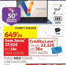 Auchan Portátil ASUS F1504VA promoção