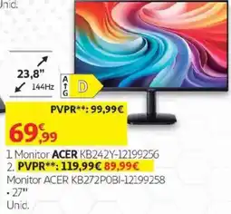 Auchan Monitor acer kb242y-12199256 promoção