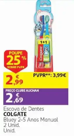 Auchan escova de dentes colgate bluey 2-5 anos manual promoção