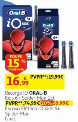 Auchan recarga io oral-b kids 6+ spider-man 2ct promoção