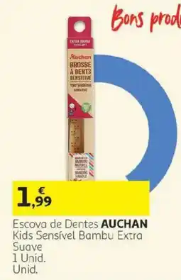 Auchan escova de dentes auchan kids sensível bambu extra suave promoção